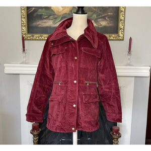 New York & Company Utility Button & Zip Jacket Medium